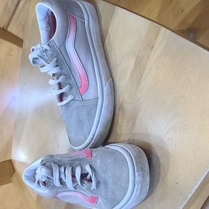 Little Girls Pink and Grey Sneakers by Vans Size 1.5